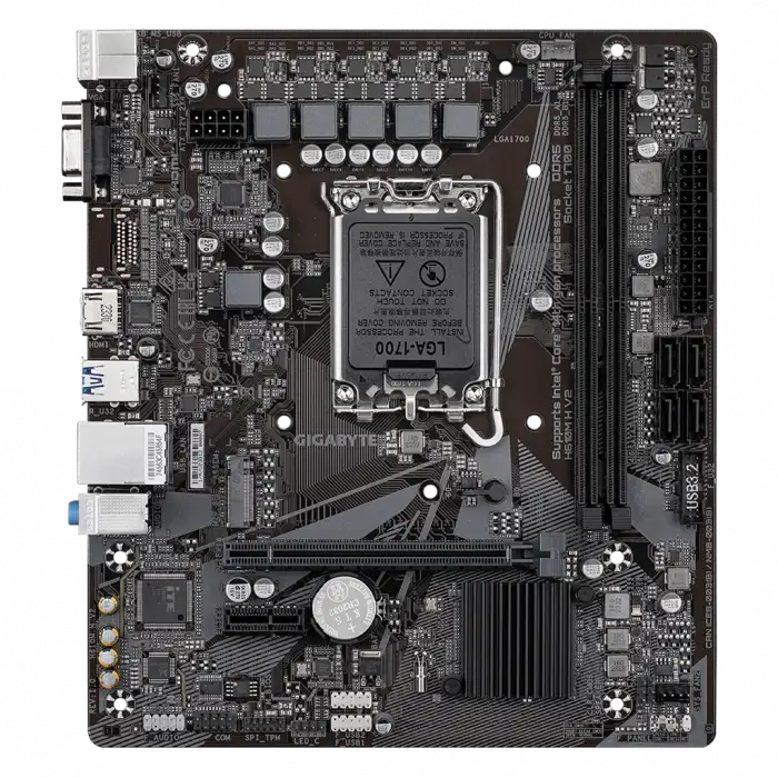 Gıgabyte H610m H V2, Rev.1.0, 5600mhz, 2xddr5,  M.2, D-sub, Hdmı, 12-13.14.nesil, Lga1700 Soket, Anakart