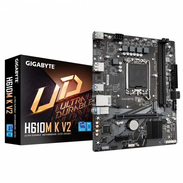 Gıgabyte H610m K V2, Rev.1.0, 2xddr5, M.2, Dp, Hdmı, 12-13.nesil, Lga1700 Soket, Anakart