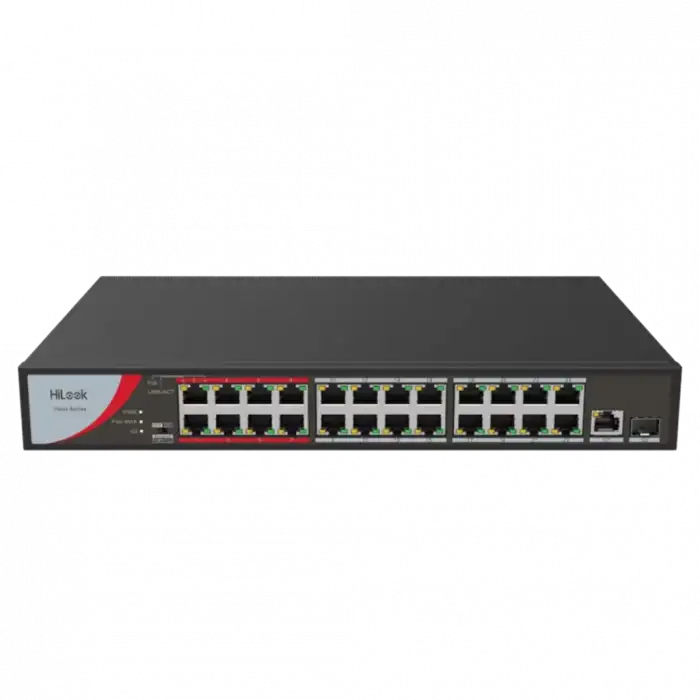 Hılook Ns-0326p-230(b), 24port, Megabit, Poe 230w, 1 Port Gigabit Lan, 1 Port Gigabit Sfp, Long Range 250metre, Yönetilemez, Masaüstü Switch