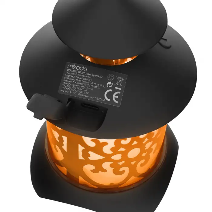 Mıkado Md-20bt, 5w, Masaüstü, Gece Lambası Led Işıklı, 1200mah, Bluetooth Speaker (siyah)