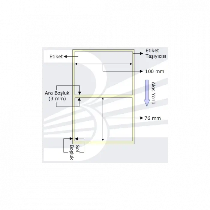 Pg Etiket 100mmx76mm (tek Kolonda 1li) , Toplam  570 Ad (vellum)