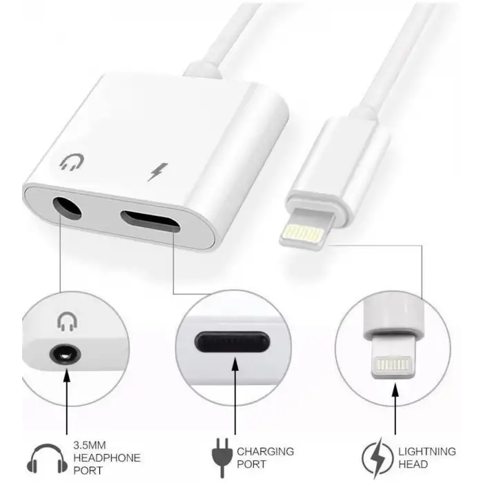 Platoon Pl-8805 Ios Kulaklık Ve Şarj Çevirici Dönüştürücü Çoklayıcı Aux Kablo