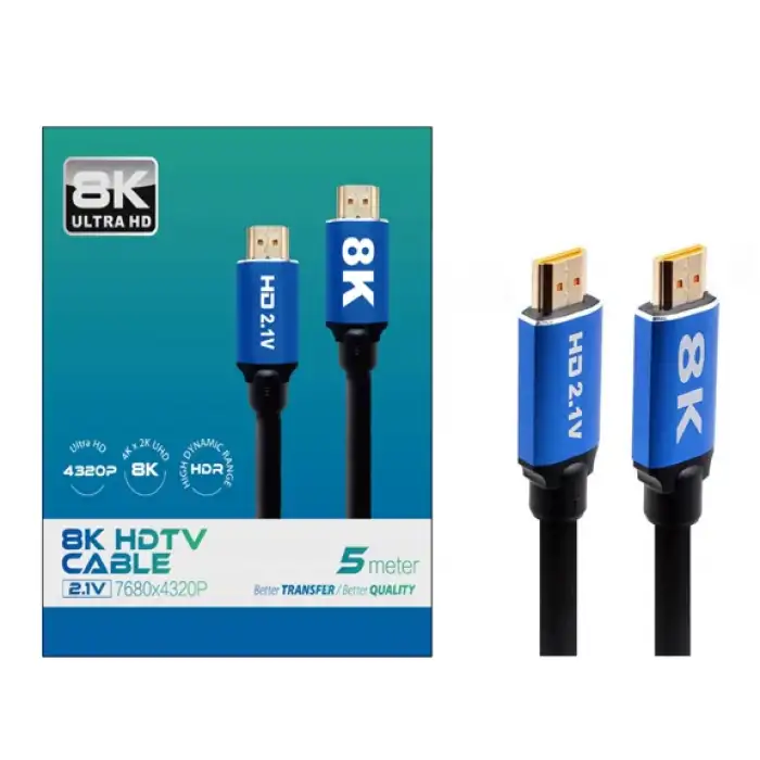 Platoon Pl-8958 5 M 8k Ultra Hd 2.1v 48gbps Altın Kaplama Hdmı Kablosu