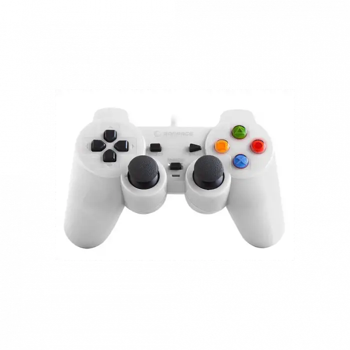 Rampage Sg-r602, Beyaz, Pc/ps3, 1.8mt Kablolu, Çift Titreşimli, Gamepad