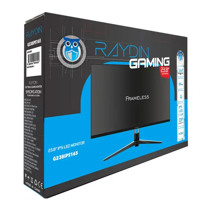 Raydın G238ıps165, 23.8, 1ms, 165hz, Full Hd, Hdmı, Dp, Usb, Hoparlör, Ips Led, Frameless, Freesync Gaming Monitör
