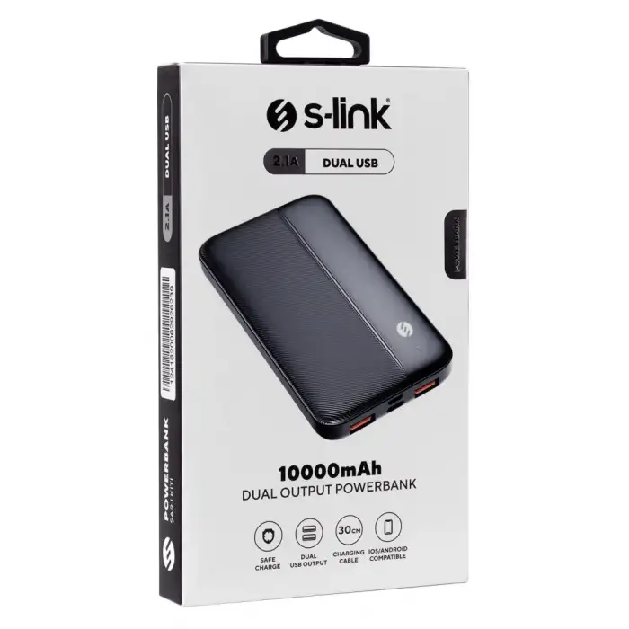 S-lınk Ip-g10n, Siyah, 10.000mah, 2xusb, 1xmicro Usb, 1xtype-c, 4 Led Göstergeli, Powerbank