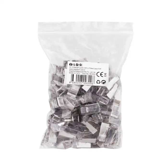 S-lınk Sl-cob24p, Rj45, Yeni Nesil Jac, Utp, Cat6, Metal (100lü Paket)