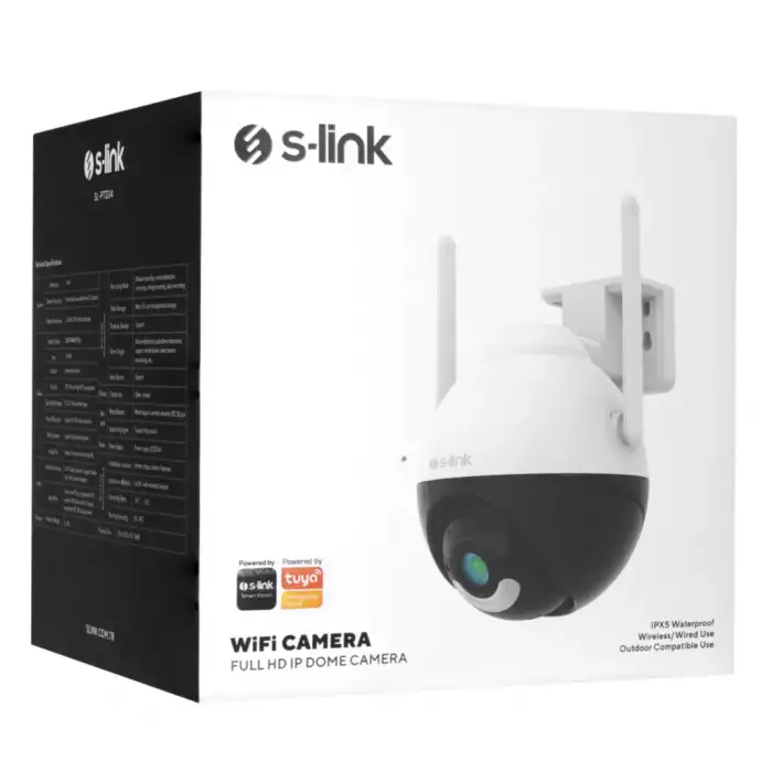 S-lınk Sl-ptz04, Akıllı Güvenlik Kamerası, Wifi, 4mpix, 3.6mm Lens, 25m. Gece Görüşü, Hareket Algılama, İki Yönlü Ses, Micro Sd Kartlı, Tuya Yazılım