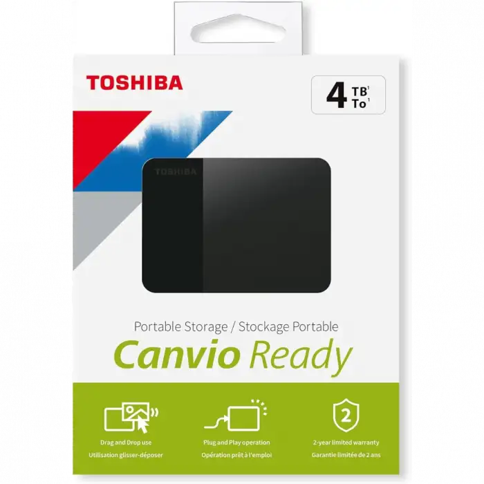 Toshıba Hdtp340ek3ca, Canvio Ready, 4tb, 2.5 Usb 3.0, Taşınabilir, Harici Hdd, (black)