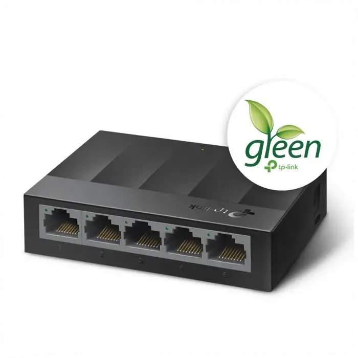 Tp-lınk Ls1005g, Green Tech, 5port, Gigabit, Yönetilemez, Masaüstü Switch