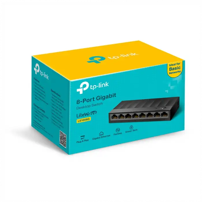 Tp-lınk Ls1008g, Green Tech, 8 Port Gigabit, Yönetilemez, Masaüstü Switch