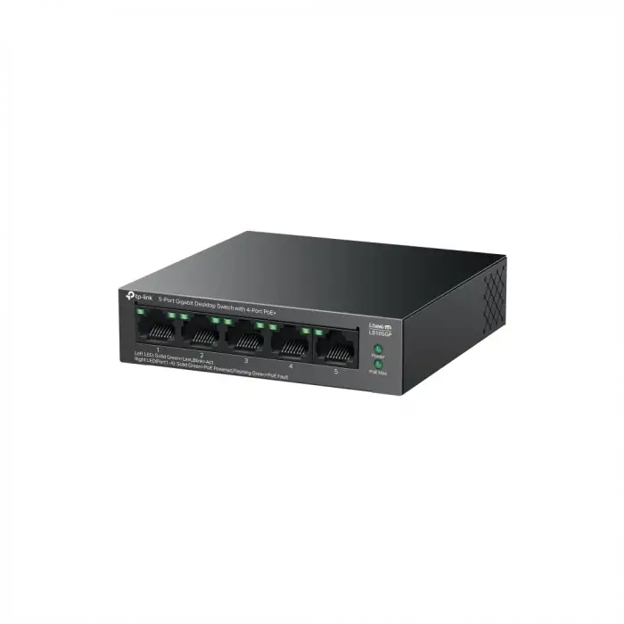 Tp-lınk Ls105gp, Green Tech, 5 Port, Gigabit, 4 Port Poe 65w, Metal Kasa, Yönetilemez, Masaüstü Switch