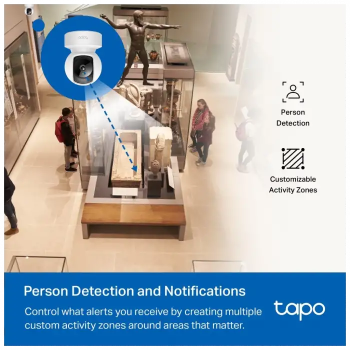 Tp-lınk Tapo C202, Bebek/ev Güvenlik Kamerası, Wifi-ehernet, 1080p, 12mt Gece Görüşü, Pan/tılt, İki Yönlü Ses