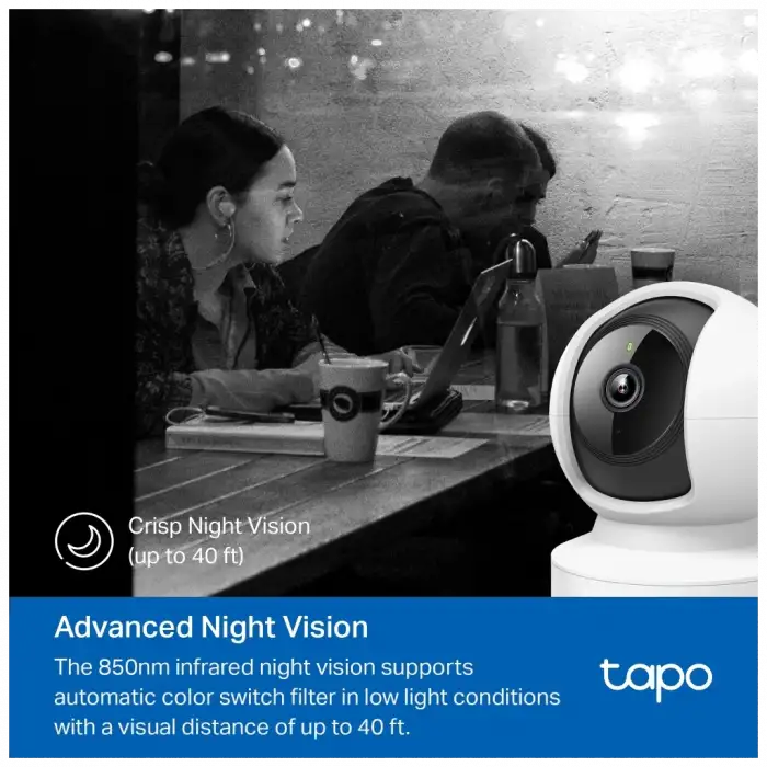 Tp-lınk Tapo C202, Bebek/ev Güvenlik Kamerası, Wifi-ehernet, 1080p, 12mt Gece Görüşü, Pan/tılt, İki Yönlü Ses