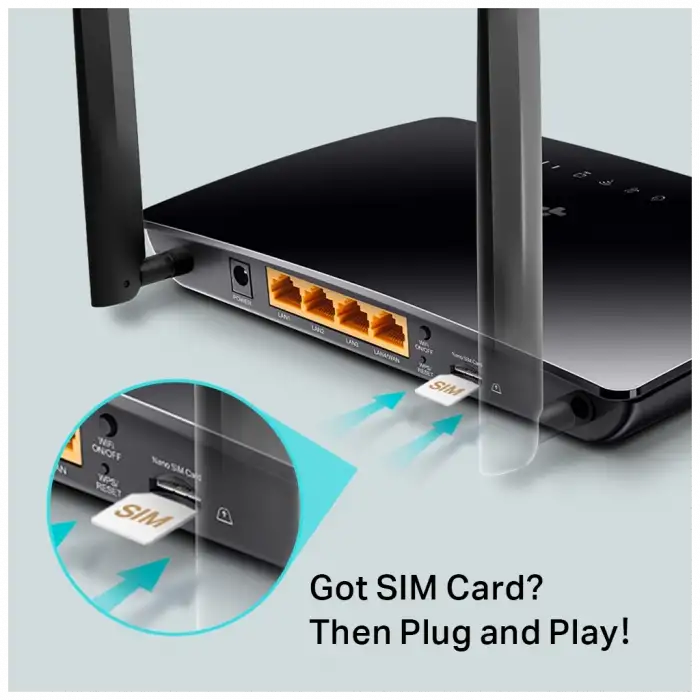 Tp-lınk Tl-mr6400, 4port, 300mbps, 2,4ghz Wifi, Masaüstü, Lte, Micro Sim Kart Takılabilir 3g-4g Destekli Router