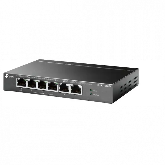 Tp-lınk Tl-sg1006pp, 6 Port, Gigabit, 4 Port Poe 64w, Yönetilemez, Metal Kasa, Masaüstü Switch