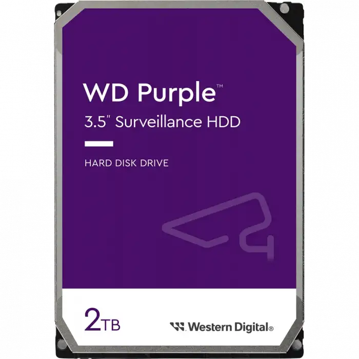 Wd Purple, Wd23purz,  3.5, 2tb, 256mb, 5400 Rpm, 7/24 Güvenlik, Hdd (türkiye Distribütörü Garantili)