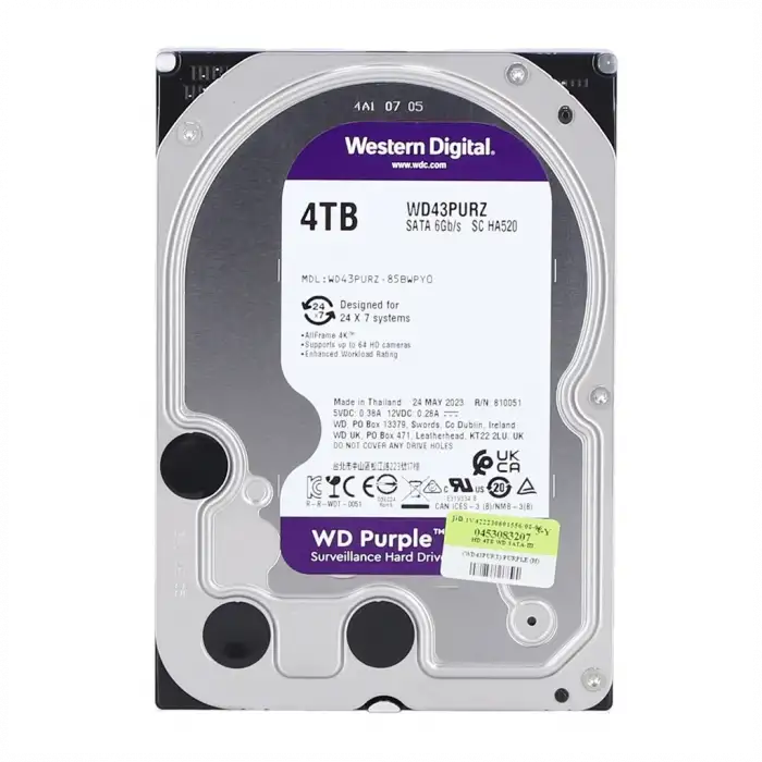 Wd Purple, Wd43purz, 3.5, 4tb, 256mb, 5400 Rpm, 7/24 Güvenlik, Hdd (türkiye Distribütörü Garantili)