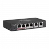 Hılook Ns-0106p-35(b), 4 Port, Megabit, Poe 60w, 2 Port Megabit Uplink, Long Range 250metre, Yönetilemez, Masaüstü Switch