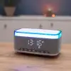 Mıkado Md-w8, 10w, Taşınabilir, Usb/type-c/bt/tf, Rgb Işıklı, 1200mah, 15w Kablosuz Şarj, Gece Lambası, Alarmlı Saat, Bluetooth Speaker