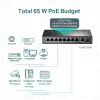 Tp-lınk Tl-sf1009p, 8 Port, Megabit, Poe 65w, 1 Port Uplink, Yönetilemez, Metal Kasa, Masaüstü Switch