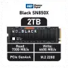 Wd Black Sn850x, Wds200t2xhe, 2tb, 7300/6600, Gen4, Soğutuculu, Nvme Pcıe M.2 2280,  Ssd