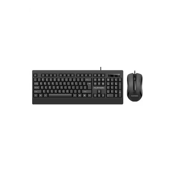 Platoon PL-358 Business Türkçe Siyah Q Kablolu Klavye ve Mouse Set