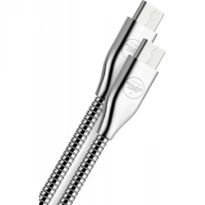 Powerway Type-C to Type-C Metal Başlıklı Hızlı Şarj Kablosu - QC 3.0 Destekli