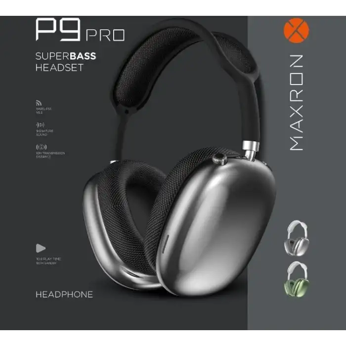 Maxron P9 Pro Bluetooth 5.3 Kulak Üstü Kablosuz Dahili Mikrofonlu Kulaklık / Beyaz