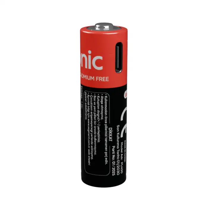 Asonıc Pl400 Aaa Şarjlı Pil 1.5volt 400mah/750mwh Type-c İle Kolay Şarj  2 Li Paket (usb To Type-c Kablo Hediye)
