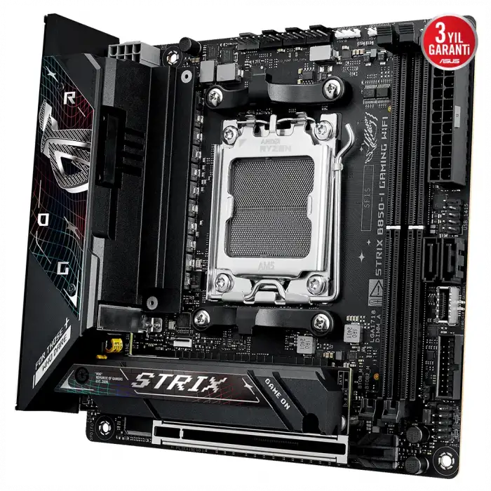 Asus Rog Strıx B850-ı Gamıng Wıfı, 2xddr5, 2xm.2, Hdmı, Dp, Type-c, Wi-fi 7, Bluetooth V5.4, Mini Itx, Am5 Soket Gamıng Anakart
