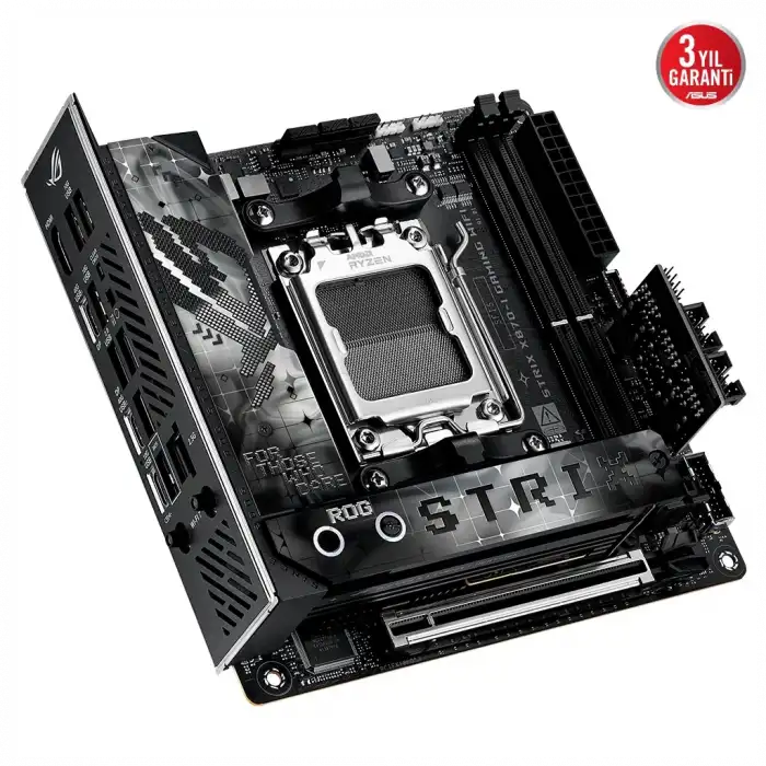 Asus Rog Strıx X870-ı Gamıng Wıfı, 2xddr5, 2xm.2, Hdmı, Dp, Type-c, Wi-fi 7, Bluetooth V5.4, Mini Itx, Am5 Soket Gamıng Anakart