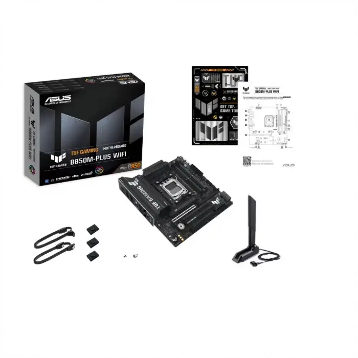 Asus Tuf Gamıng B850m-plus Wıfı, 4xddr5, 3x M.2, Hdmı, Dp, Type-c, Wi-fi 6e, Bluetooth V5.3, Am5 Soket Gamıng Anakart