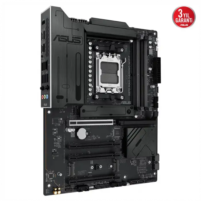 Asus X870 Max Gamıng Wıfı7, 4xddr5, 3x M2, Hdmı, Dp, Type-c, Wi-fi 7, Bluetooth V5.3, Am5 Soket Gamıng Anakart