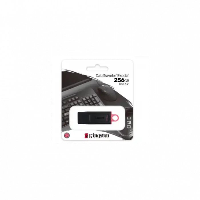 Kıngston Dtx/256gb Usb 3.2 Data Traveler Exodia  Gen 1 Flash Disk (siyah - Pembe)