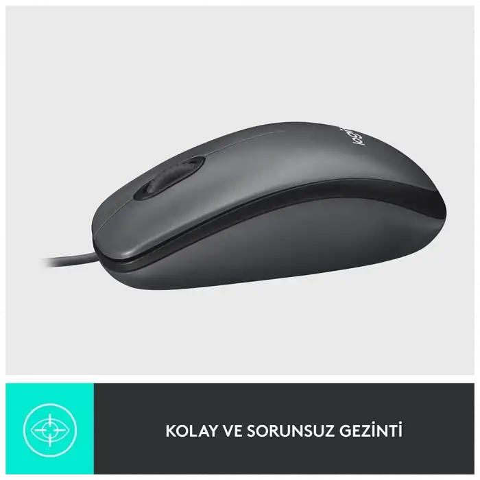 Logıtech 910-006652, M100 Siyah, Usb Kablolu, 1000dpi, Optik, 3 Tuşlu, Mouse