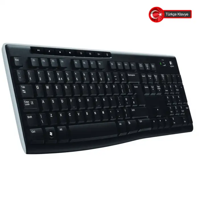 Logıtech K270, Siyah, 920-003761, Kablosuz, Türkçe Q, Multimedya Klavye