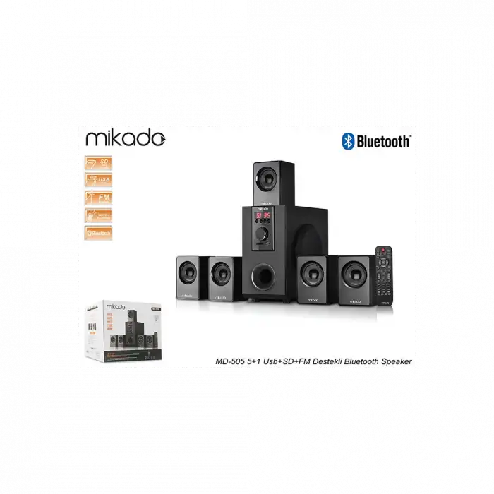 Mıkado Md-505 70w 5+1 Masaüstü Fm/bt/sd/usb Siyah Kasa Speaker