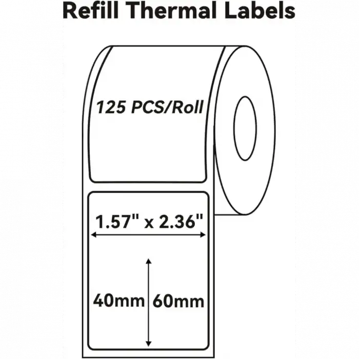Nıımbot T40 Etiket 40mm X 60mm 125 Adet Şeffaf  (b1,b21s,b3s)