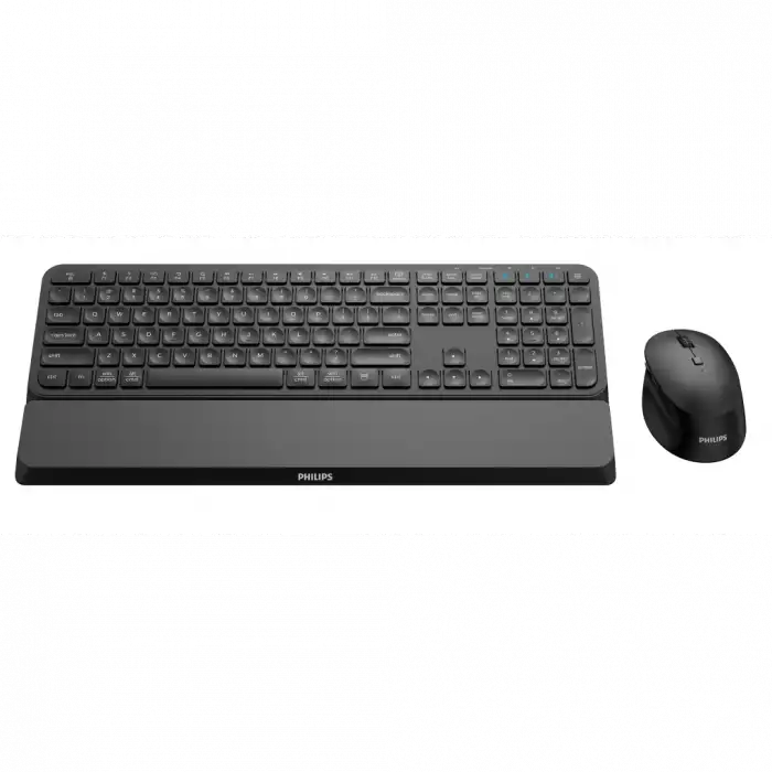 Phılıps Spt6607b, Siyah, Türkçe Q, 2.4ghz Ve Bluetooth Kablosuz, Bilek Destekli, Multimedya Klavye Mouse Set