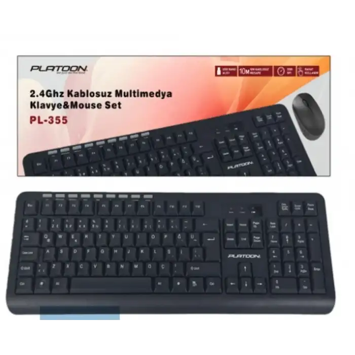 Platoon PL-355 2.4GHz Multimedia Kablosuz Klavye Mouse Set