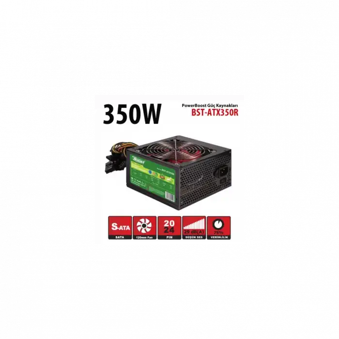 PowerBoost BST-ATX350R 350W, Sata, 12cm Fan,  BOX PSU