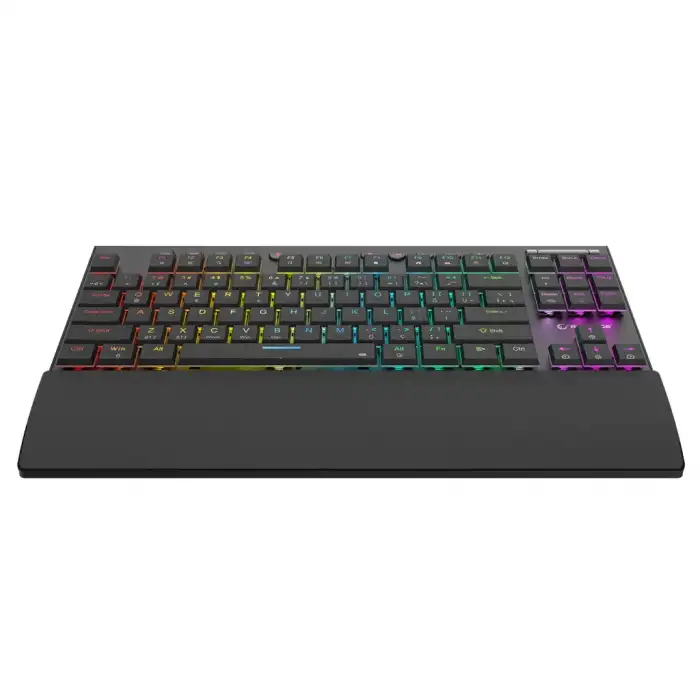 Rampage Beru Siyah 2.4ghz Ve Bluetooth Kablosuz Rgb Lighting Red Mekanik Switch Abs Case 1000mah Bataryalı Gaming Klavye