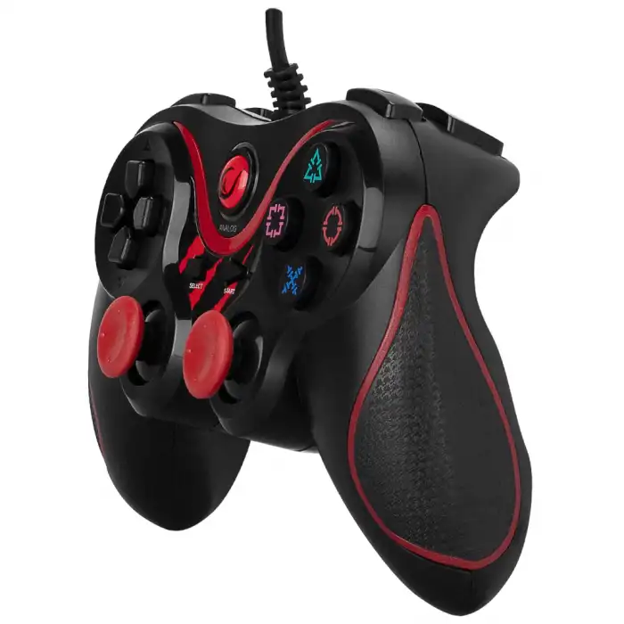 Rampage Sg-r601, Kırmızı, Pc/ps3, 1.8mt Kablolu, Çift Titreşimli, Gamepad