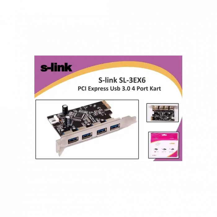 S-lınk Sl-3ex6 Pcı Express To Usb 3.0  X4 Port Kart