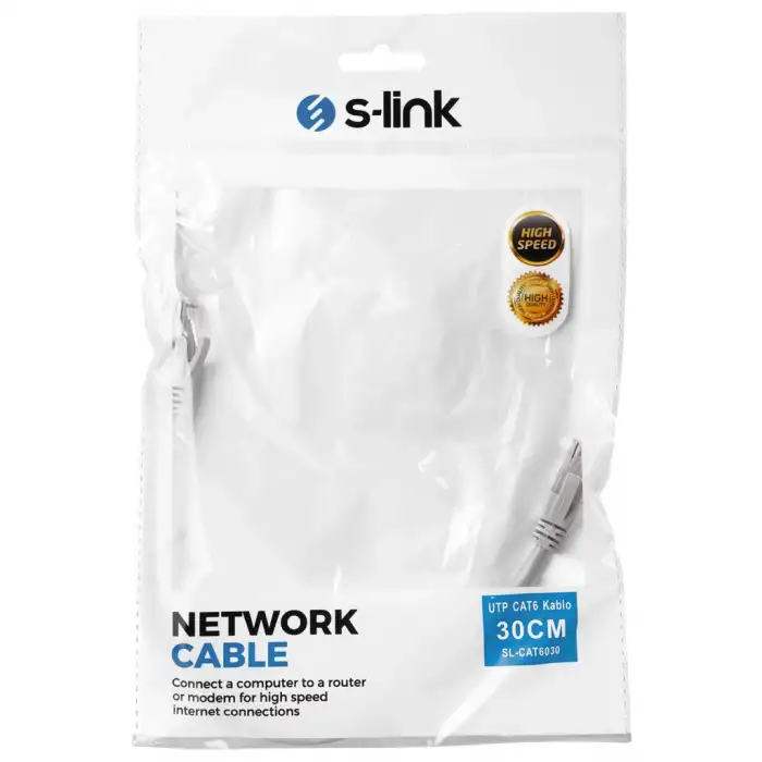 S-lınk Sl-cat6030 Cat6 Patch 30cm Kablo (gri)