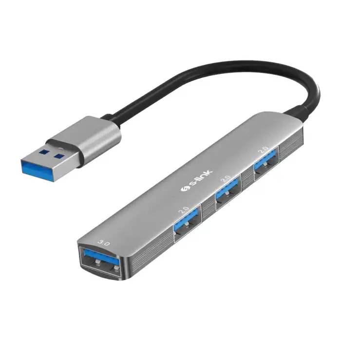 S-lınk Sw-u333 Usb3.0 To 3xusb 2.0 1xusb 3.0 Metal Usb Hub