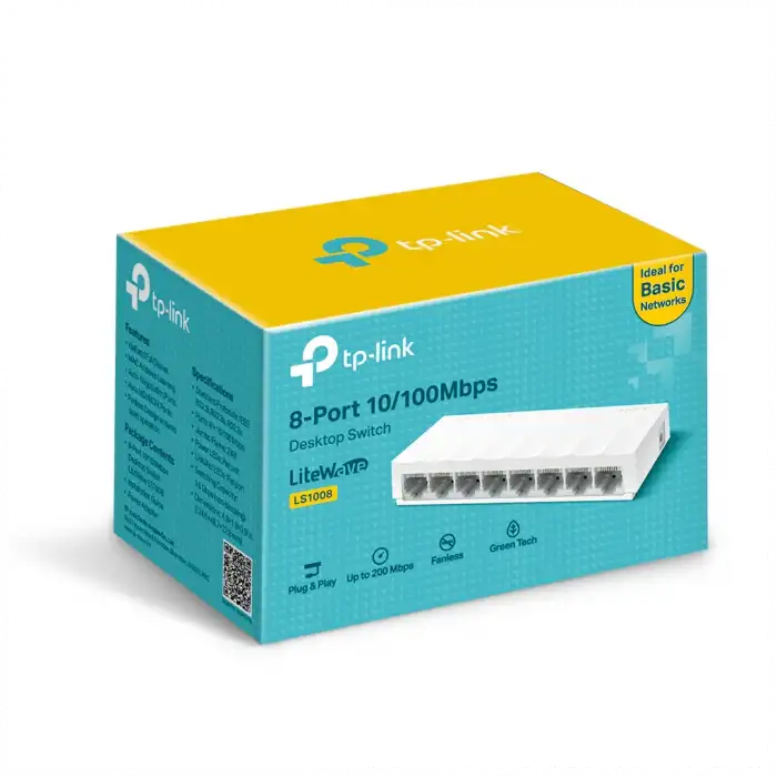 Tp-lınk Ls1008, Green Tech, 8 Port, Megabit, Yönetilemez, Masaüstü Switch