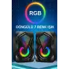 YSD-1046 Mini 1+1 RGB Işıklı Multimedia Speaker Hoparlör Seti
