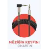 Torima XF-09 Altın Uçlu Araç AUX Ses Kablosu - 3.5mm Akordiyon Kablo